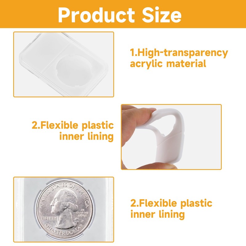 MUXHEL 30-Pack 38mm Coin Slab Display Holder, Morgan Silver Dollar