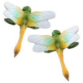 AB Tools Green Wall Mount Dragonflies Pair Resin Shed Sculpture Statue Garden Dragonfly