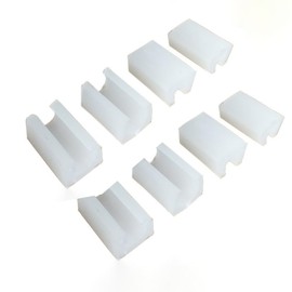 Wambere Pack of 8 U-Shape Chair Leg Caps, Protective Caps for Chair Legs, Floor Protectors, Open Type Round Tube Shape, Floor Non-Slip, Plastic Plugs, for Round Chair Legs, Arch Chair, White, 8 mm