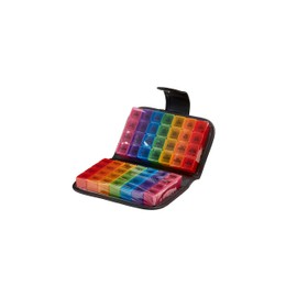 Fortnight Pill Organiser Wallet | 14 Day Removable Daily compartments | Perfect for Holding Vitamins, Supplements & Medication | Ideal for The Home & Holidays | H19xW11.5xD5cm | Rainbow Colour