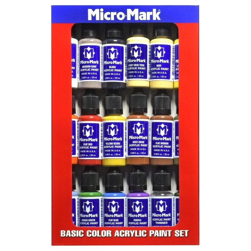 Micro-Mark Basic Color Model Paint Set – Versatile Acrylic Paints