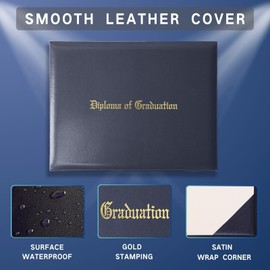 YIIOSS Diploma Holder Diploma Covers 8.5”x11” Imprinted “Diploma of Graduation”for Graduation Certifications Folder,Navy Blue,1-Pack
