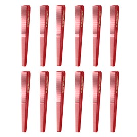Allegro Combs 450 peines de pelo cónicos para peluquería, peines de corte de pelo, peines para mujeres y hombres, 12 unidades (Rojo)