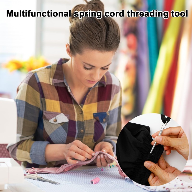 6pcs Spring Loop Drawstring Threader Tool for Hoodies, Sweatpants &