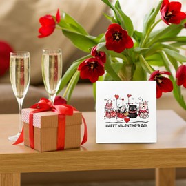Cat Happy Valentines Day Sign, Cat sign 5x5, Valentine Cat Decor for Cat Lovers Home, Cat Valentine Decorations, Cat Valentines Day Gifts for Her Him Kids