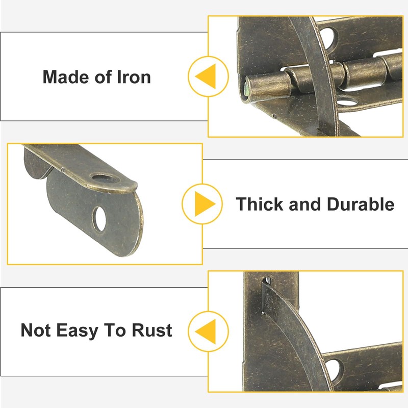 sourcing map 10Pcs Box Quadrant Hinge, 31x36mm Box Hinge Cases