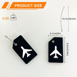 Mziart 2 Pack Silicone Luggage Tags for Suitcases Travel Bag Tags for Luggage, Baggage Suitcase Tags with Privacy Name ID Card (Black)