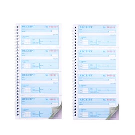 2 Packs Receipt Book with Carbon Copies,Money and Rent Receipt Book,3-Part Carbonless,5.31" x 11.22",100 Sets per Book