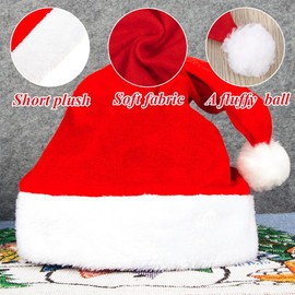 QOMJUFA Christmas Hat Santa Hat Santa Hat Red Santa Hat Warm Hat - Christmas Hat Adult Christmas Hat for Children - Family Christmas, multicoloured