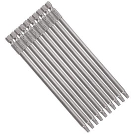 Bestgle 10pcs 1/4 Inch Shank 150mm Long Magnetic Square Head Screwdriver Bits, SQ2