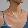 prgislew Herringbone Necklace for Women/Dainty Gold Necklace,14k Gold Plated SnakeGold