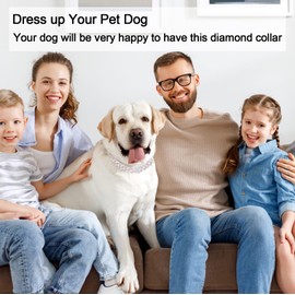 Metal Diamond Dog Chain Dog Training Chain with Secure Buckle Pet Collars for Large Medium Dogs