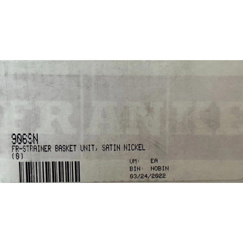 Franke 906SN Satin Nickel Strainer Basket For Sink BRUSHED NEW!