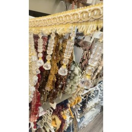 Brilliant Drapery Design Per yard-Drapery Trim - Green - Beaded Trim - Design 4 - 4 1/2" Inches