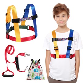 Safety Harness Leash for Big Kids with Autism and Special Needs (6-12 yrs), Child Adjustable Elopement Harness with Emergency Handle and Tether, Keep Active Autistic/ADHD Kids Safe and Free Outdoors