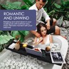 Foldable Bathtub Caddy Tray, Bamboo Bath Tub Tray Table for