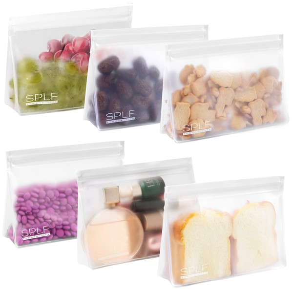 SPLF - Paquete de 6 bolsas de sándwich reutilizables aptas