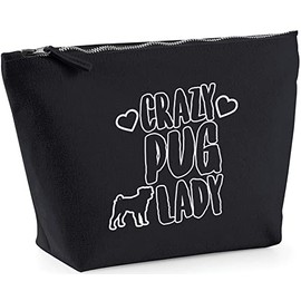 Hippowarehouse Crazy pug lady dog printed make up cosmetic wash bag 18x19x9cm