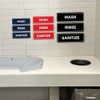 Señal de lavado estándar SANITIZE (paquete de 3), Brushed Silver,