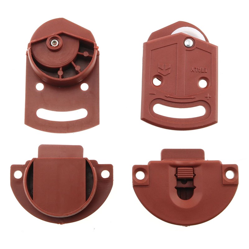 HJGarden 2Pairs Old-Fashioned Wardrobe Sliding Door Roller Gear Track Panel