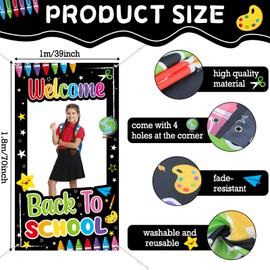 Back to School Decorations Welcome School Photo Booth Props Back to School Themed Backdrop First Day of School Party Decoration Supplies for Kids Preschool New School Year Classroom Party Decor