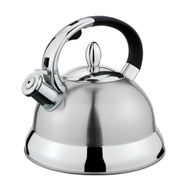 Cilio Conte 18/8 Stainless Steel Whistling Water Kettle, 2 Qt, Silver - Hot Water Kettle Electric - Tea Kettle Stove Top - Water Boiler - Gooseneck Kettle - Electric Kettles Boiling Water - 2 Steel
