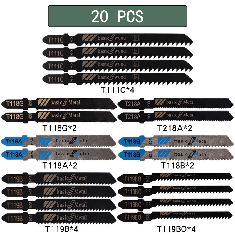 T-Shank Jigsaw Blades for Wood, Metal & Plastic Cutting –
