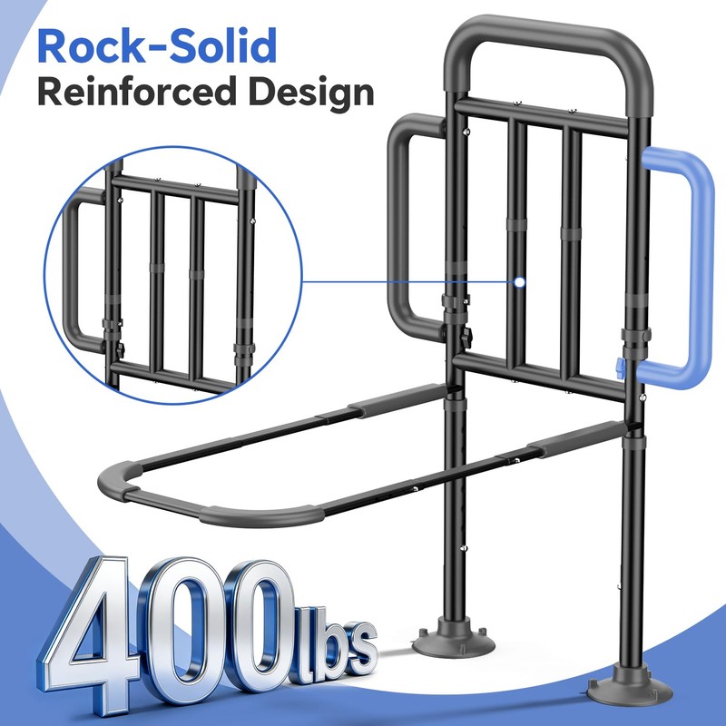 Bed Rails for Elderly Adults Safety with Non-Slip Handle，Adjustable Bed