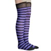 Chrissy's Socks Women's Black/Purple Striped Thigh High Socks