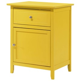 Glory Furniture 1 Drawer /1 Door Nightstand, Yellow