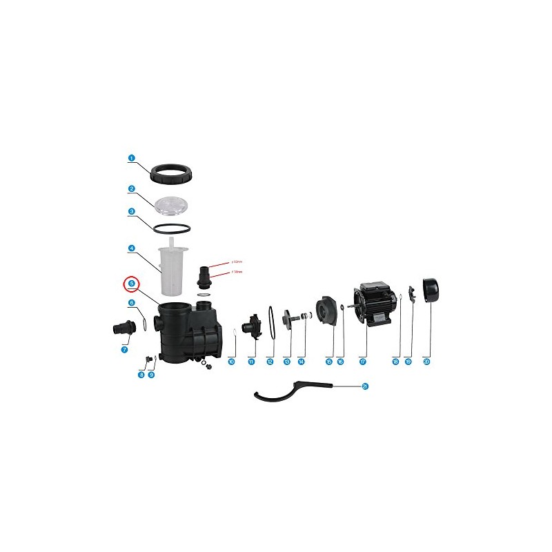 Spare Part Swimming Pool Pump WilTec-200/300 Pump Housing