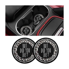 BELOMI 2PCS Bling Car Cup Holder Coaster, 2.75 Inch Waterproof Anti-Slip Anti-Scratch Insert Coaster, Reinestone Crystal Automotive Cup Mats for Women Men, Universal for SUV, Truck, RV（Style E）