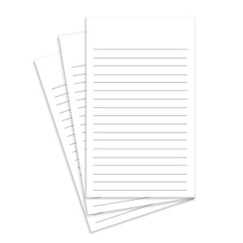 Thick White Note Cards for notes or thoughts, Printed black ruled lines Both sides - Vertical Ruled Cards "100 per pack" (4 x 6)