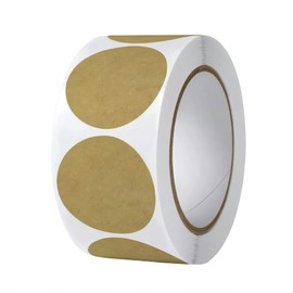 Savana 1" Inch Natural Brown Kraft Stickers (1000 Per Roll) - Round Blank Stickers for Store Owners, Crafts, Organizing, Jar and Canning Labels, Price Tags