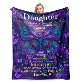 PUYTG Daughter Birthday Gifts, Daughter Gifts from Mum Dad, Birthday Gift for Daughters Blanket 60"x 50", Gift for Her Birthday Graduation Christmas Wedding