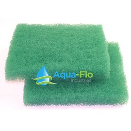 Aqua Flo 12"x 12"x 2" (2 Pack) Green Coarse Bulk Filter Media Roll for Koi Pond, Waterfall Filters, & Skimmers