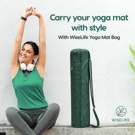 Classic Yoga Mat Bag Adjustable Shoulder Carry (Green)