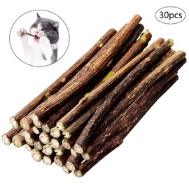 30 Pcs Chew Sticks for Cats, Catnip Sticks Cat Sticks Cat Chew Toy Cat Teething Toys Natural Wood Sticks for Cats Play and Relax