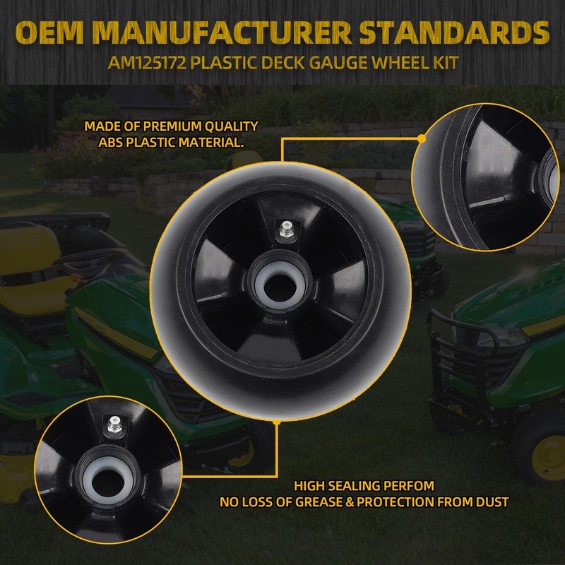 Dasbecan AM125172 Deck Gage Wheels Kit Compatible with John Deere