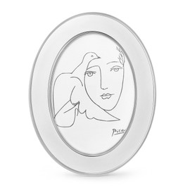 SWTHONY Oval 5 x 7 Picture Frames, Silver Modern 5 by 7 Picture Frame with High Definition Glass Front, Photo Frame Display for Tabletop, Home Decor