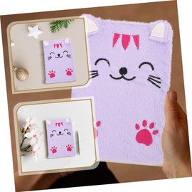 Parliky Adorable Cat Plush Notepad for Daily Planning Smooth Writing Diary Journal for for Students and Cat Soft Cover