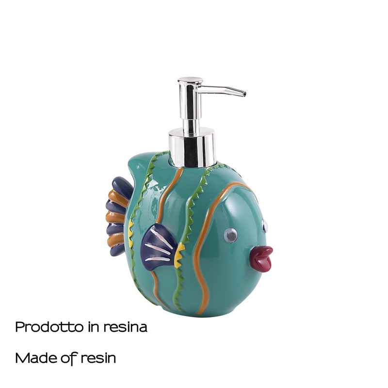 Gedy Dori Soap Dispenser, Resin, Turquoise, 9.6 x 13 x