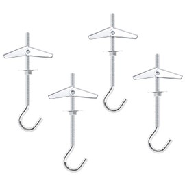 HARSKIYER 4pcs 4'' / 100mm Swag Hooks for Ceiling Hanging, Plasterboard Wall Anchors Ceiling Anchor Hooks Toggle Hooks Heavy Duty Drywall Ceiling Hooks for Hanging Plants Chandeliers Wind Chimes