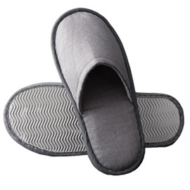 Spa Slippers, Closed Toe Disposable Slippers Fit Size for Men and Women for Hotel Home Guest Used, Gray Non-Slip Slippers