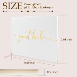 Wedding Guest Book - Elegant Guestbook for Wedding Receptions, Birthdays and Baby Showers - Sign in and Photos Book Perfect for Home, Hotel, and Special Events（White）
