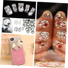 VICASKY 1440pcs Crystal Ab Round Nail Art Rhinestones Mixed Flat Backs for Nail Decorations Crafts