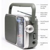 RF2400D Portable AM/FM Radio Silver + 4X AA Batteries with