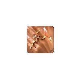 Chunky Gold Rings for Women Non Tarnish Stackable Rings Set for Women Adjustable Statement Rings Set Chunky Gold Jewelry (Style-1)