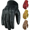 BOSMOTO Sporty motorcycle leather gloves, chopper leather gloves, red (L)