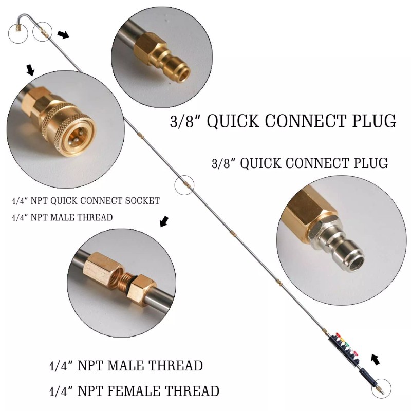 Xiny Tool Pressure Washer Extension Wand, 10 Pack Power Washer